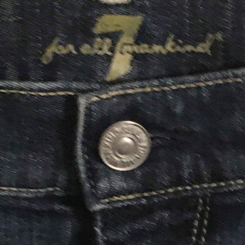 7 For All man Mankind Long Low Rise Dark Wash Jeans EUC